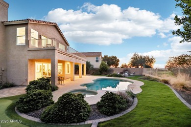 With breathtaking golf course, Red Mtn, and city light views on Red Mountain Ranch Country Club in Arizona - for sale on GolfHomes.com, golf home, golf lot