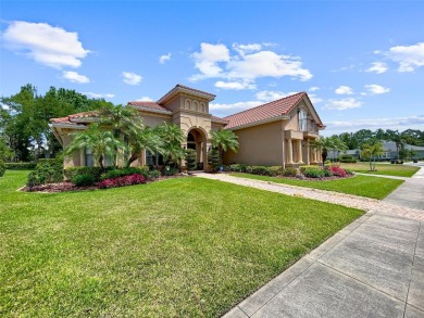 Lovely Meditterrean home welcomes you through rustic double on The Club at Eaglebrooke in Florida - for sale on GolfHomes.com, golf home, golf lot