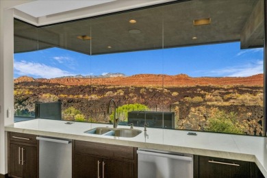 This Entrada home has breathtaking 180-degree views of red rock on Entrada at Snow Canyon in Utah - for sale on GolfHomes.com, golf home, golf lot