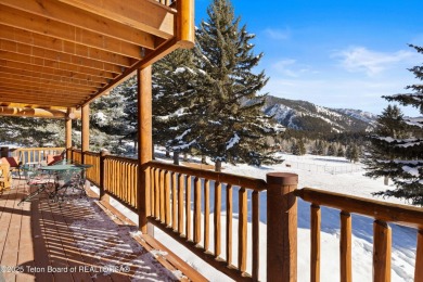 This stunning custom log home on Hole #1 of Aspen Hills Golf on Star Valley RV Golf Course in Wyoming - for sale on GolfHomes.com, golf home, golf lot