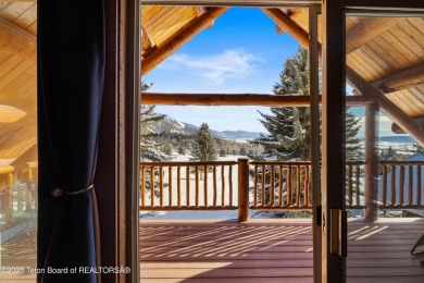 This stunning custom log home on Hole #1 of Aspen Hills Golf on Star Valley RV Golf Course in Wyoming - for sale on GolfHomes.com, golf home, golf lot