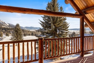 This stunning custom log home on Hole #1 of Aspen Hills Golf on Star Valley RV Golf Course in Wyoming - for sale on GolfHomes.com, golf home, golf lot