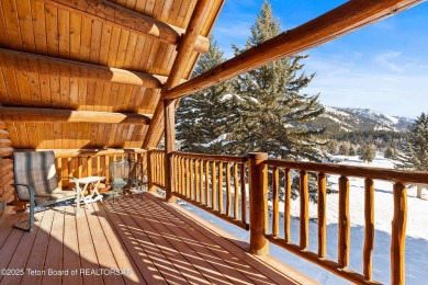 This stunning custom log home on Hole #1 of Aspen Hills Golf on Star Valley RV Golf Course in Wyoming - for sale on GolfHomes.com, golf home, golf lot