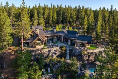 Perched on a basaltic ledge with panoramic views of creek on Martis Camp Golf Course in California - for sale on GolfHomes.com, golf home, golf lot