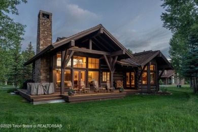 Luxury Golf  Tennis cabin overlooking open space with Cottonwood on Jackson Hole Golf and Tennis Club in Wyoming - for sale on GolfHomes.com, golf home, golf lot