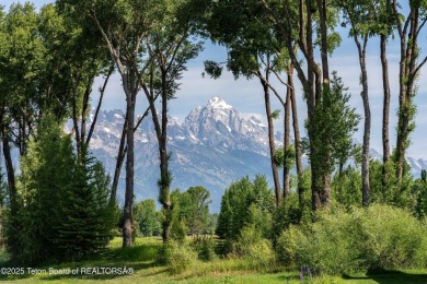 Luxury Golf  Tennis cabin overlooking open space with Cottonwood on Jackson Hole Golf and Tennis Club in Wyoming - for sale on GolfHomes.com, golf home, golf lot