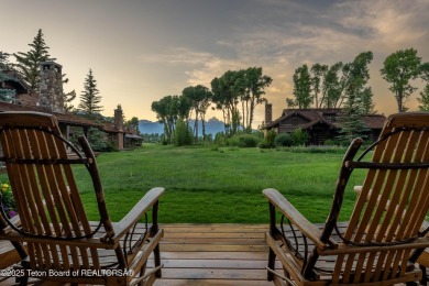 Luxury Golf  Tennis cabin overlooking open space with Cottonwood on Jackson Hole Golf and Tennis Club in Wyoming - for sale on GolfHomes.com, golf home, golf lot