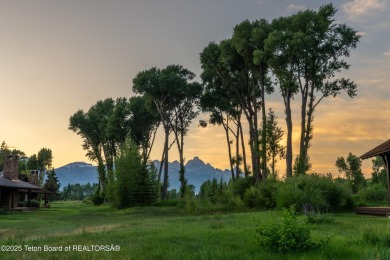 Luxury Golf  Tennis cabin overlooking open space with Cottonwood on Jackson Hole Golf and Tennis Club in Wyoming - for sale on GolfHomes.com, golf home, golf lot
