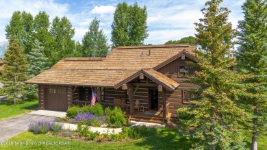 Luxury Golf  Tennis cabin overlooking open space with Cottonwood on Jackson Hole Golf and Tennis Club in Wyoming - for sale on GolfHomes.com, golf home, golf lot
