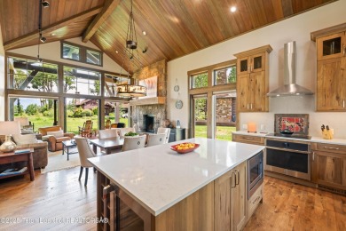 Luxury Golf  Tennis cabin overlooking open space with Cottonwood on Jackson Hole Golf and Tennis Club in Wyoming - for sale on GolfHomes.com, golf home, golf lot