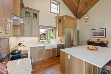Luxury Golf  Tennis cabin overlooking open space with Cottonwood on Jackson Hole Golf and Tennis Club in Wyoming - for sale on GolfHomes.com, golf home, golf lot