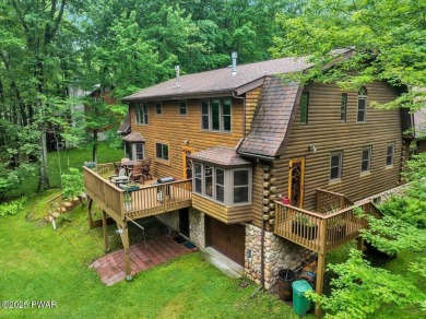 LAKEFRONT LOG DREAM HOME!  Real authentic log home nestled on on Forest Lake Club in Pennsylvania - for sale on GolfHomes.com, golf home, golf lot