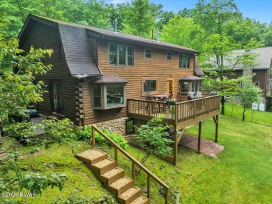 LAKEFRONT LOG DREAM HOME!  Real authentic log home nestled on on Forest Lake Club in Pennsylvania - for sale on GolfHomes.com, golf home, golf lot