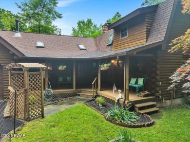 LAKEFRONT LOG DREAM HOME!  Real authentic log home nestled on on Forest Lake Club in Pennsylvania - for sale on GolfHomes.com, golf home, golf lot