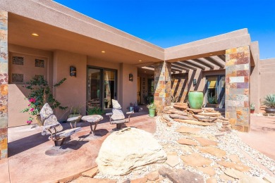Experience luxury living in this beautiful single-level custom on Entrada at Snow Canyon in Utah - for sale on GolfHomes.com, golf home, golf lot