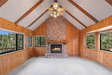 Level entry to a two-car garage mountain home with 3 bedrooms on Lake Arrowhead Country Club in California - for sale on GolfHomes.com, golf home, golf lot