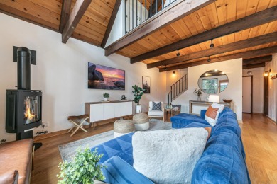 This beautiful three-bedroom, two-bath A-frame cabin perfectly on Tahoe Donner Golf Course in California - for sale on GolfHomes.com, golf home, golf lot