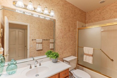 STUNNING VIEWS! Enjoy golf, lake, & mountain views from the on Tuscany Falls At Pebble Creek in Arizona - for sale on GolfHomes.com, golf home, golf lot