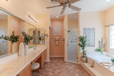 STUNNING VIEWS! Enjoy golf, lake, & mountain views from the on Tuscany Falls At Pebble Creek in Arizona - for sale on GolfHomes.com, golf home, golf lot