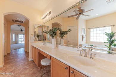 STUNNING VIEWS! Enjoy golf, lake, & mountain views from the on Tuscany Falls At Pebble Creek in Arizona - for sale on GolfHomes.com, golf home, golf lot