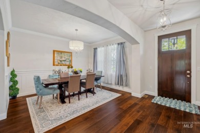This stunning, custom-built home features both a primary and on Hunters Point Golf Club in Idaho - for sale on GolfHomes.com, golf home, golf lot