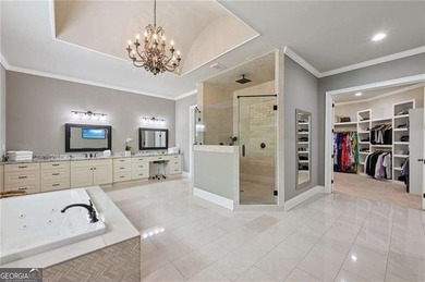 An architectural masterpiece in a gated community, on the 5th on Echelon Golf Club in Georgia - for sale on GolfHomes.com, golf home, golf lot