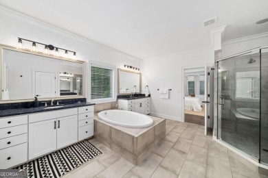 MODERN FARMHOUSE ESTATE WITH POOL AND PRIVATE GATED ENTRY: on Manor Golf and Country Club in Georgia - for sale on GolfHomes.com, golf home, golf lot