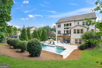 MODERN FARMHOUSE ESTATE WITH POOL AND PRIVATE GATED ENTRY: on Manor Golf and Country Club in Georgia - for sale on GolfHomes.com, golf home, golf lot