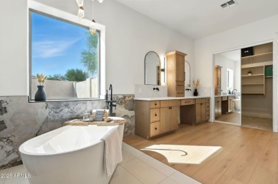 Modern Mountain Living Reimagined.  Discover elevated luxury in on Estrella Mountain Ranch Golf Course in Arizona - for sale on GolfHomes.com, golf home, golf lot