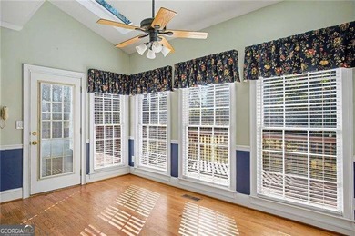 Tucked away on a quiet, double cul-de-sac street is the stately on Brookstone Golf and Country Club in Georgia - for sale on GolfHomes.com, golf home, golf lot