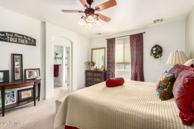 Discover this stunning single-story home in the coveted Johnson on The Golf Club At Johnson Ranch in Arizona - for sale on GolfHomes.com, golf home, golf lot