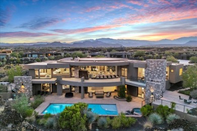 This Entrada home has breathtaking 180-degree views of red rock on Entrada at Snow Canyon in Utah - for sale on GolfHomes.com, golf home, golf lot