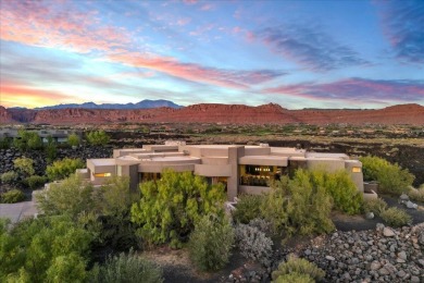 This Entrada home has breathtaking 180-degree views of red rock on Entrada at Snow Canyon in Utah - for sale on GolfHomes.com, golf home, golf lot