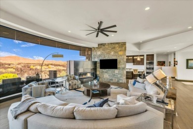 This Entrada home has breathtaking 180-degree views of red rock on Entrada at Snow Canyon in Utah - for sale on GolfHomes.com, golf home, golf lot