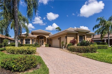 Enjoy golf & pond views from your paver lanai w/pool & spa in on The Club At Grandezza in Florida - for sale on GolfHomes.com, golf home, golf lot