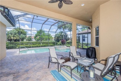 Enjoy golf & pond views from your paver lanai w/pool & spa in on The Club At Grandezza in Florida - for sale on GolfHomes.com, golf home, golf lot