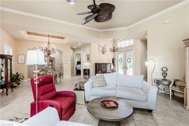Enjoy golf & pond views from your paver lanai w/pool & spa in on The Club At Grandezza in Florida - for sale on GolfHomes.com, golf home, golf lot