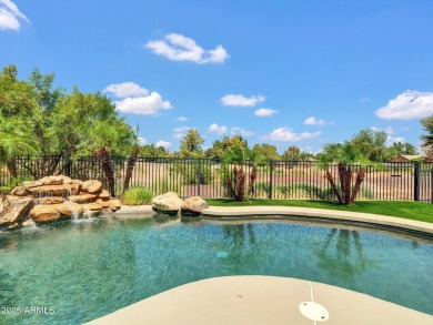 Enjoy your resort style backyard with its private heated pool on Raven Golf Club At South Mountain in Arizona - for sale on GolfHomes.com, golf home, golf lot