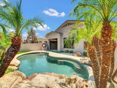 Enjoy your resort style backyard with its private heated pool on Raven Golf Club At South Mountain in Arizona - for sale on GolfHomes.com, golf home, golf lot