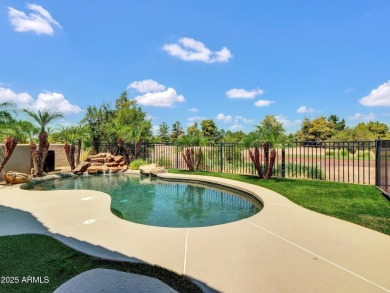 Enjoy your resort style backyard with its private heated pool on Raven Golf Club At South Mountain in Arizona - for sale on GolfHomes.com, golf home, golf lot