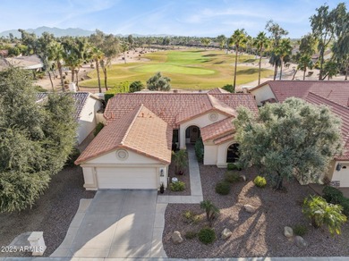 SPECTACULAR VIEWS! Immaculate Topaz model w/sparkling oasis pool on Tuscany Falls At Pebble Creek in Arizona - for sale on GolfHomes.com, golf home, golf lot