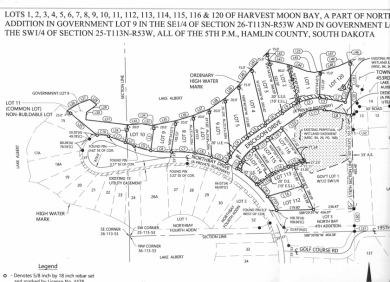 Acre Lot with over 100 Feet of Shoreline on Lake Albert on Lake Region Golf Course in South Dakota - for sale on GolfHomes.com, golf home, golf lot