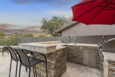 Backing to a wash w/ Mountain Views, this stunning great-room on Sanctuary Golf Course At WestWorld in Arizona - for sale on GolfHomes.com, golf home, golf lot