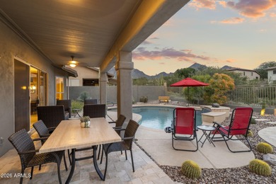 Backing to a wash w/ Mountain Views, this stunning great-room on Sanctuary Golf Course At WestWorld in Arizona - for sale on GolfHomes.com, golf home, golf lot