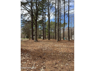 Corner wooded lot with mature trees offering privacy in a gated on Sound Golf Links at Albemarle Plantation in North Carolina - for sale on GolfHomes.com, golf home, golf lot