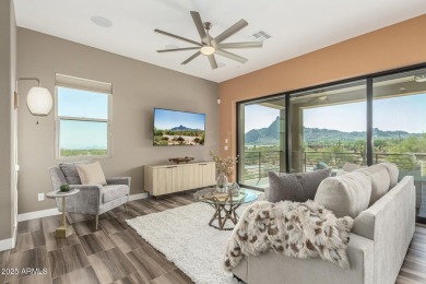 Picturesque Pinnacle Peak mountain, sunset and city light views on Troon Country Club in Arizona - for sale on GolfHomes.com, golf home, golf lot