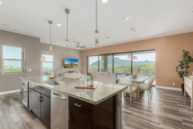 Picturesque Pinnacle Peak mountain, sunset and city light views on Troon Country Club in Arizona - for sale on GolfHomes.com, golf home, golf lot