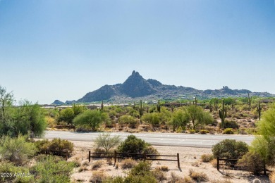 Picturesque Pinnacle Peak mountain, sunset and city light views on Troon Country Club in Arizona - for sale on GolfHomes.com, golf home, golf lot