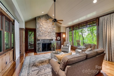 Perched at 4,600' along the ridgeline, this classic rustic home on Balsam Mountain Preserve in North Carolina - for sale on GolfHomes.com, golf home, golf lot