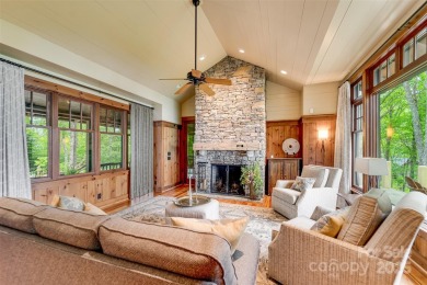 Perched at 4,600' along the ridgeline, this classic rustic home on Balsam Mountain Preserve in North Carolina - for sale on GolfHomes.com, golf home, golf lot